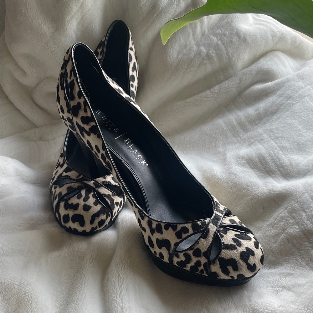 White House Black Market Animal Print Heels